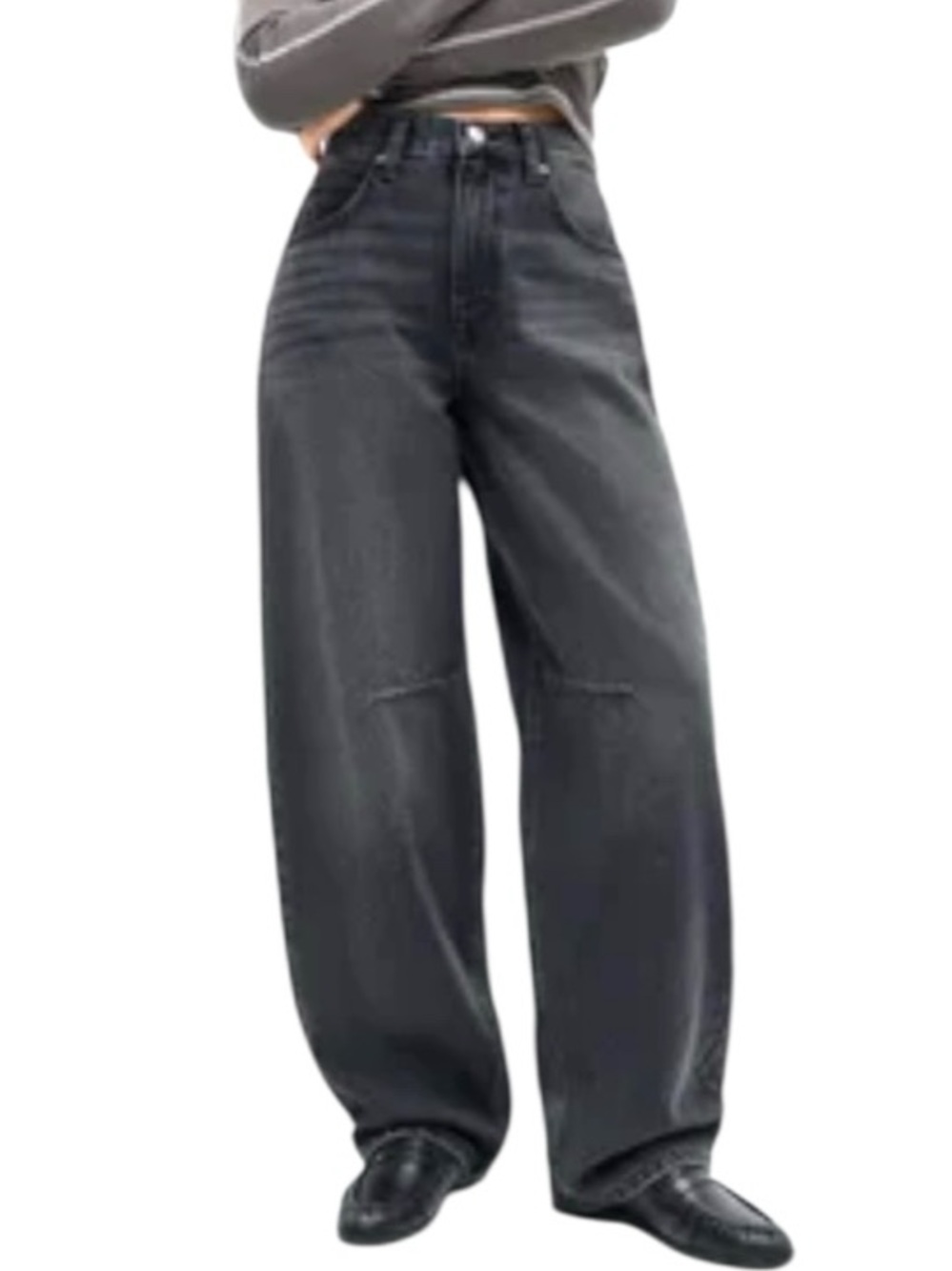 BDG Logan Boyfriend Baggy Barrel Jeans Gray Tinted Sz 31W Slouchy Denim Hi Rise